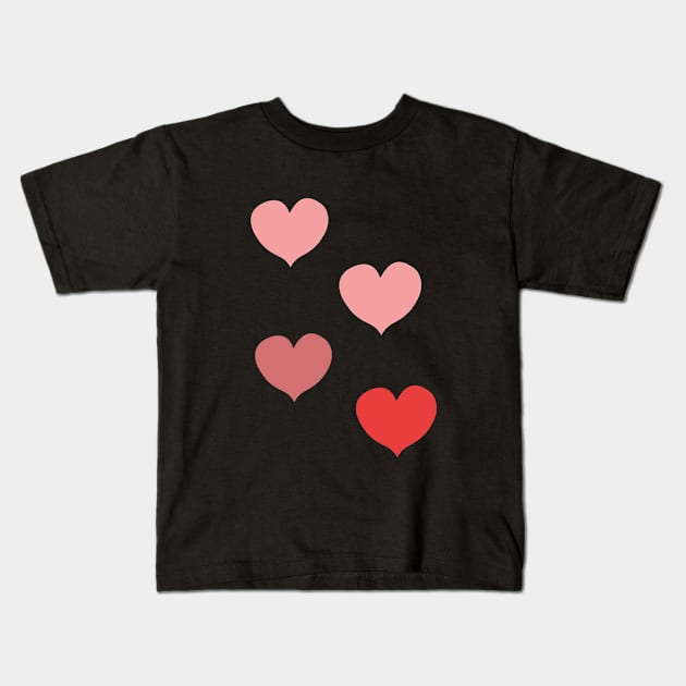 Red Lovely Hearts Kids T-Shirt by DiegoCarvalho